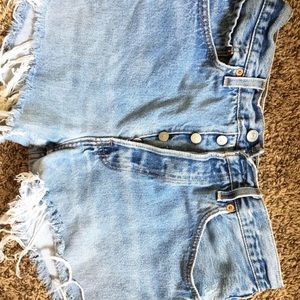 High waisted denim shorts